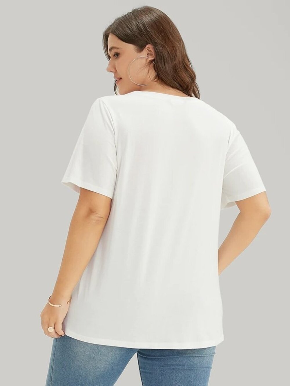 Bloomchic Leopard Heart Print Crew Neck T-Shirt White 14-16 - Picture 5 of 10